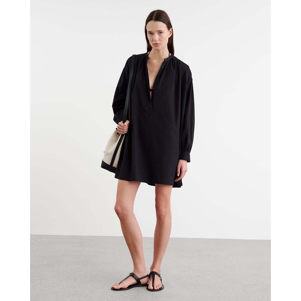 Nili Lotan Najam Short Shirt Mini Women's Dress Long Puff Sleeve Cotton M 289573
